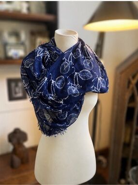 Cooperative Oversized Infinity Scarf with Bicycle Print